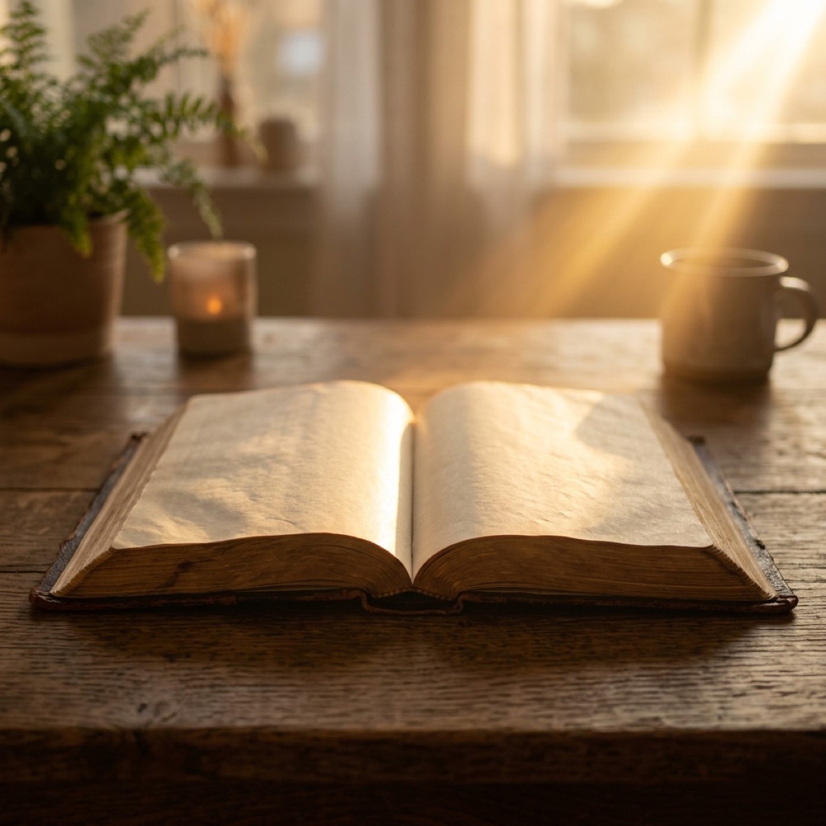 Open Bible with warm golden light — 10 Bible verses for anxiety and fear