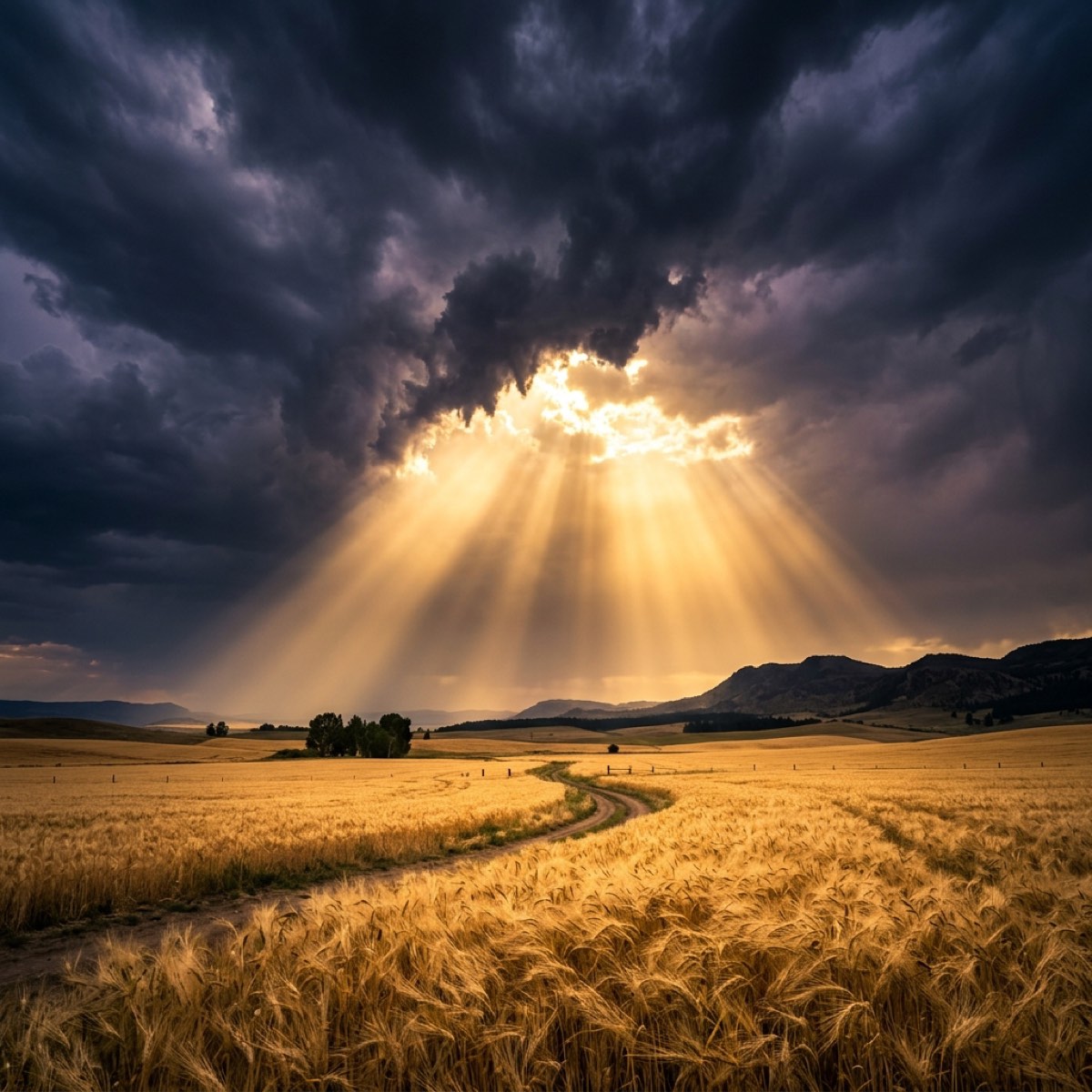 Golden light breaking through storm clouds over a wheat field — Don't Let The Attack Distract You