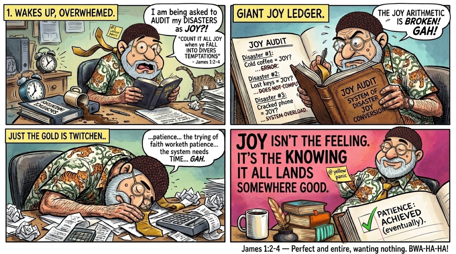 James 1:2-4 — Count it all joy. Panel 11.