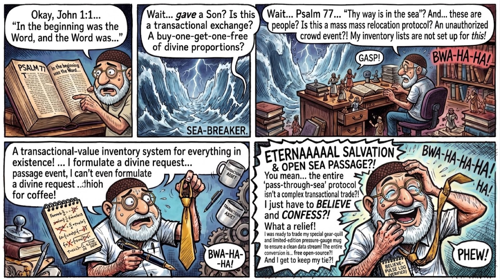 Romans 10:9 — Salvation is open source. Panel 14.