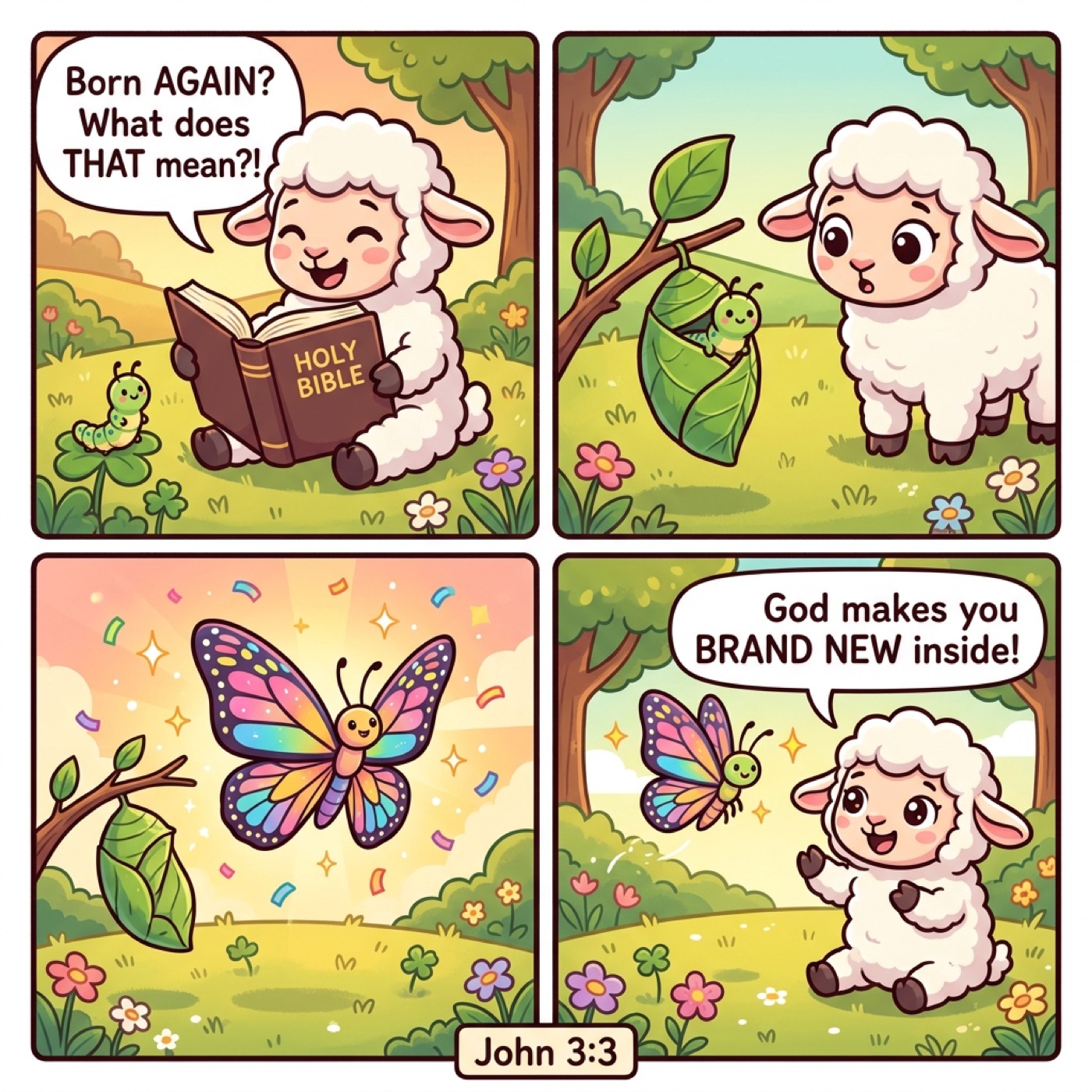 Grace the lamb comic: A Brand New You! John 3:3