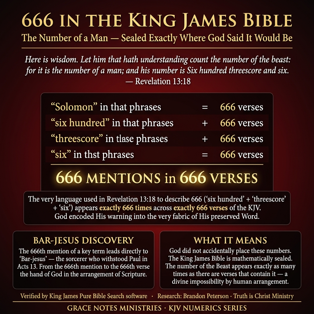 666 in the King James Bible — The number of the beast appears in exactly 666 mentions across 666 verses