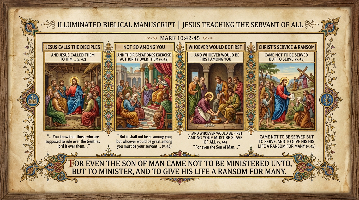 Servant of All — Mark 10:42-45 Visual Verse Infographic