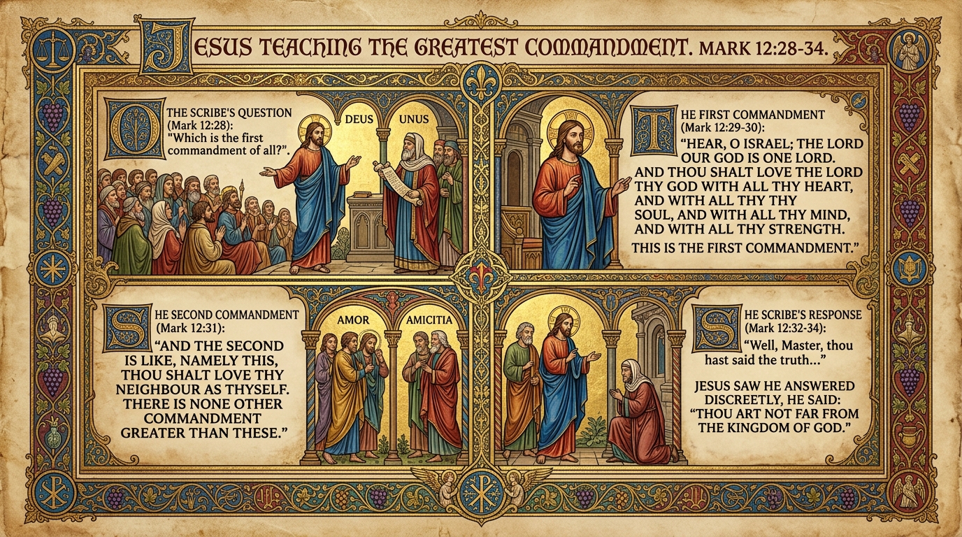 The Greatest Commandment — Mark 12:28-34 Visual Verse Infographic