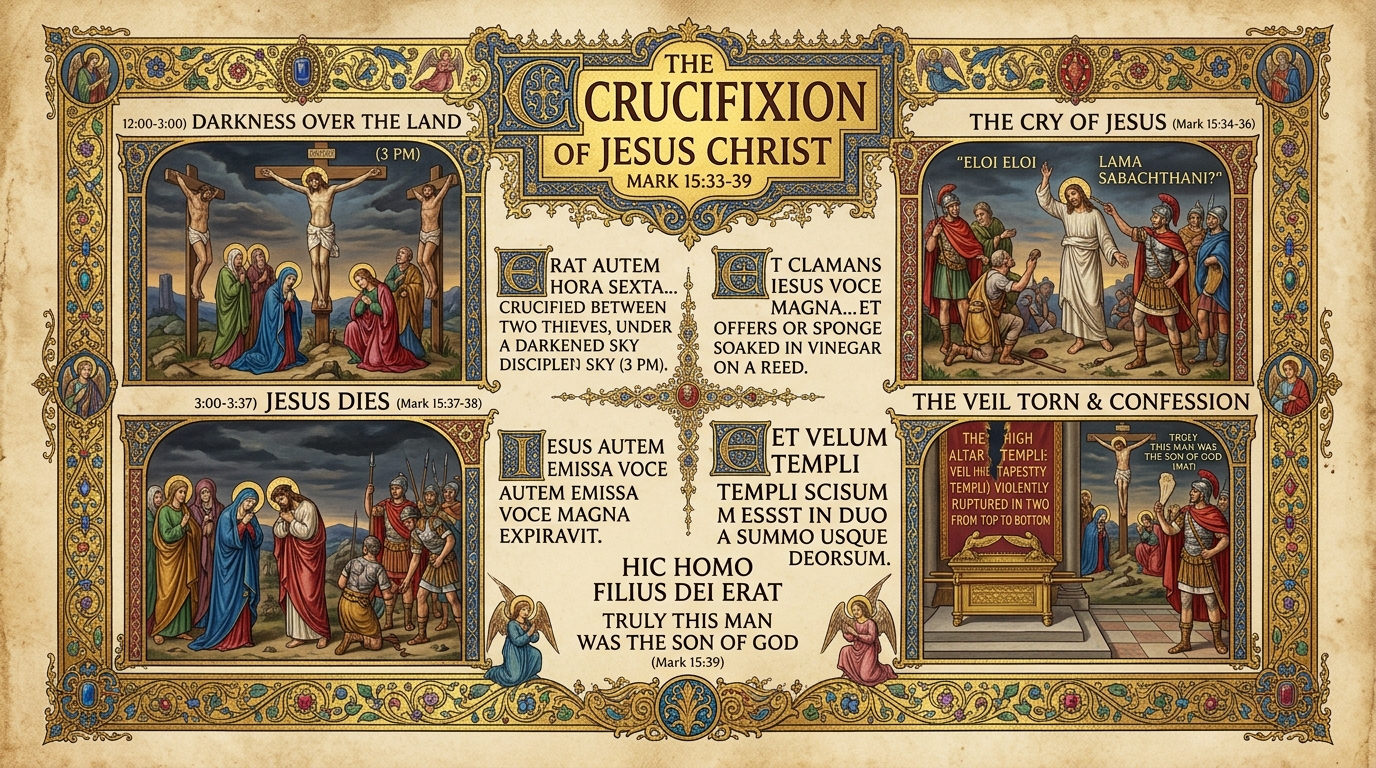 The Crucifixion — Mark 15:33-39 Visual Verse Infographic