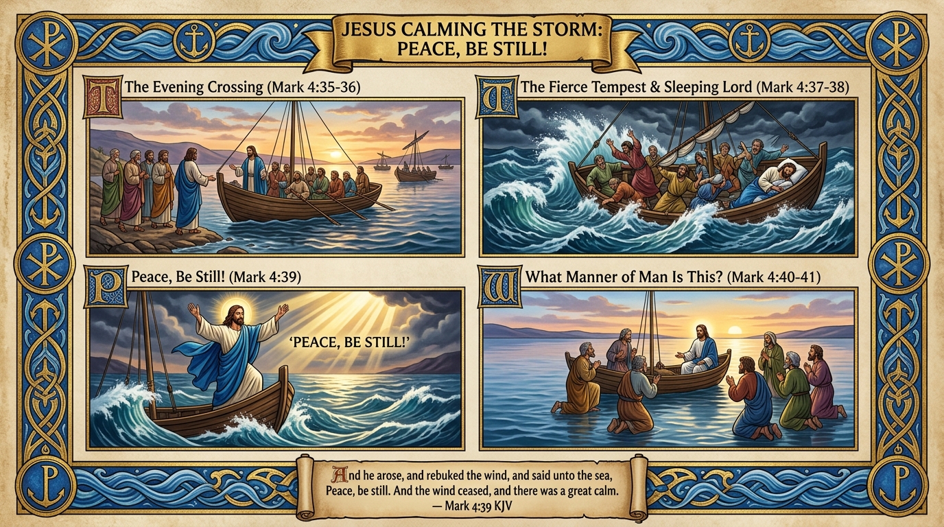 Peace Be Still — Mark 4:35-41 Visual Verse Infographic