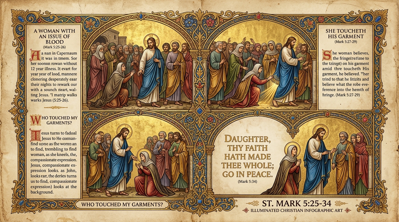 Faith Hath Made Thee Whole — Mark 5:25-34 Visual Verse Infographic
