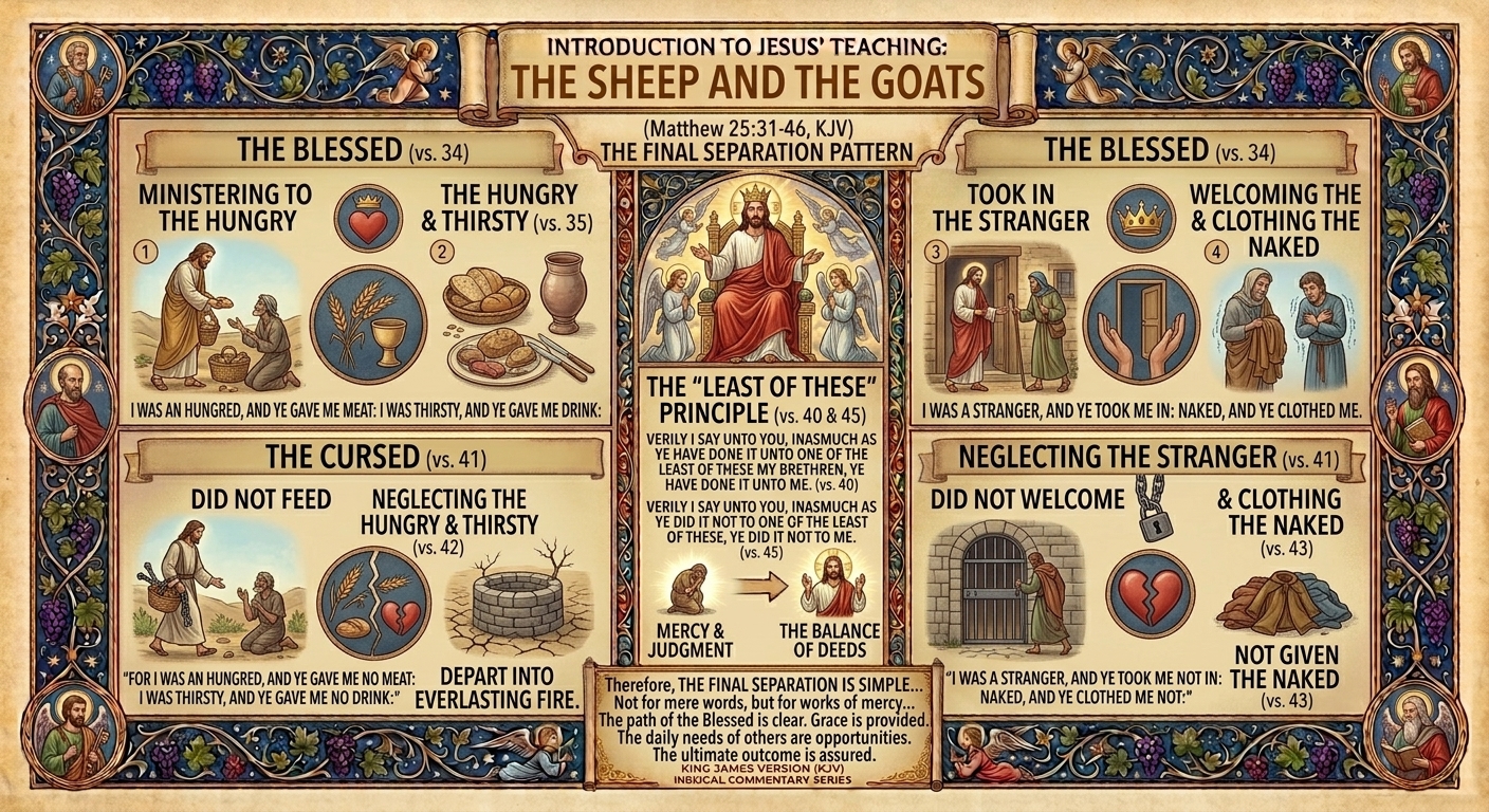 The Sheep and the Goats — Matthew 25:31-46 Visual Verse Infographic