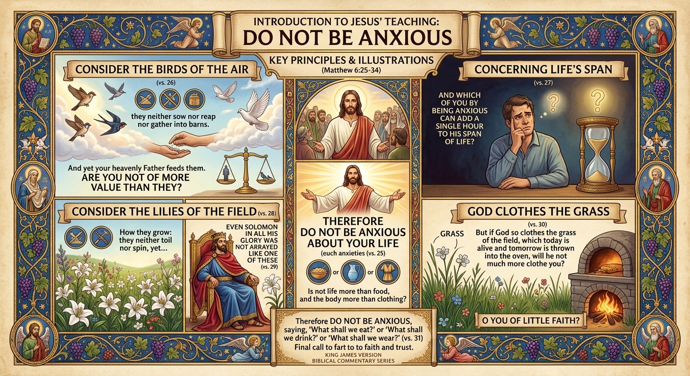 Do Not Be Anxious — Matthew 6:25-34 Visual Verse Infographic