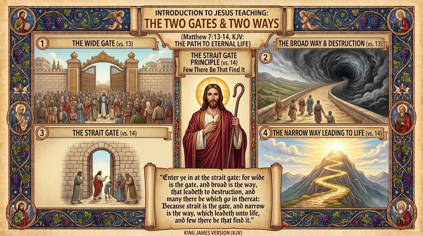 The Two Gates and Two Ways — Matthew 7:13-14 Visual Verse Infographic