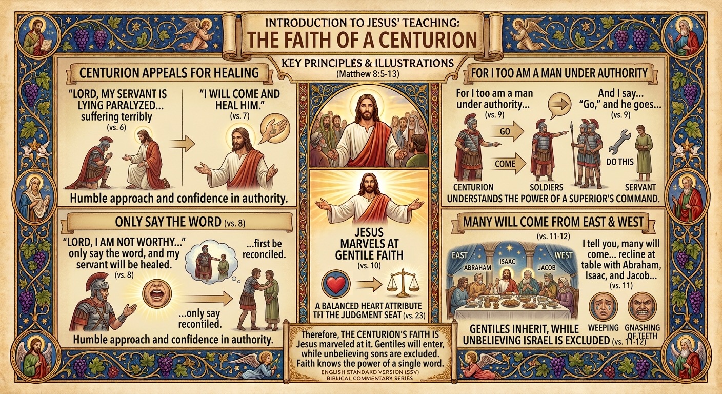 The Faith of a Centurion — Matthew 8:5-13 Visual Verse Infographic