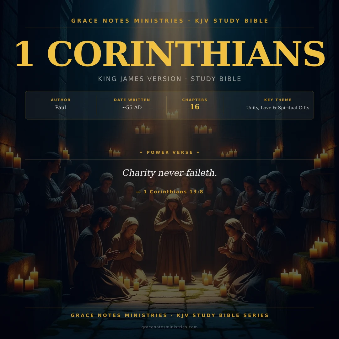 Book of 1 Corinthians KJV Study Bible Infographic — Grace Notes Ministries