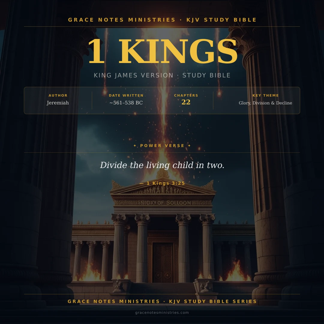 Book of 1 Kings KJV Study Bible Infographic — Grace Notes Ministries