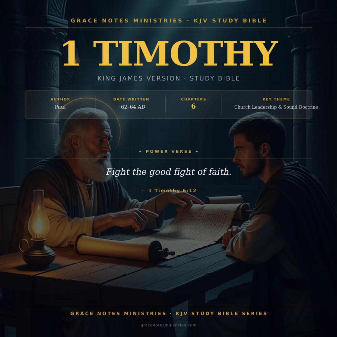 Book of 1 Timothy KJV Study Bible Infographic — Grace Notes Ministries