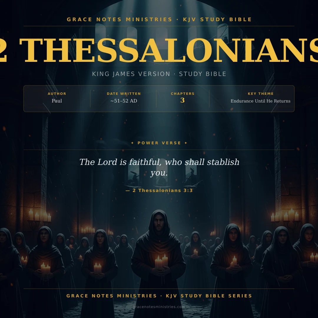 Book of 2 Thessalonians KJV Study Bible Infographic — Grace Notes Ministries