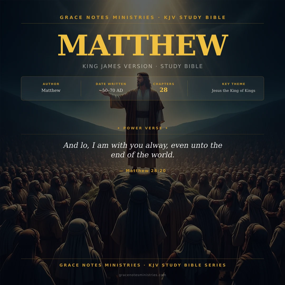 Book of Matthew KJV Study Bible Infographic — Grace Notes Ministries